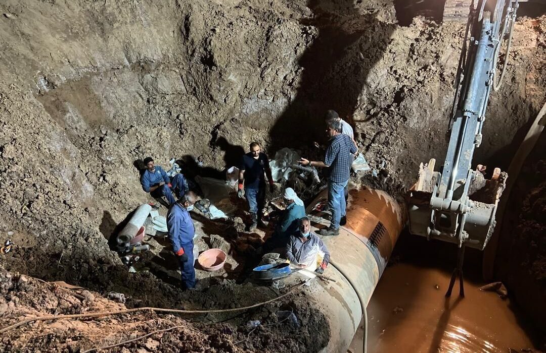 پایان موفقیتآمیز عملیات تعمیر خط انتقال آب در جنوب شرق خوزستان