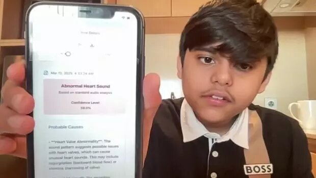 تشخیص بیماری قلبی در چند ثانیه / ابتکار نوجوان ۱۴ ساله با استفاده از هوش مصنوعی
